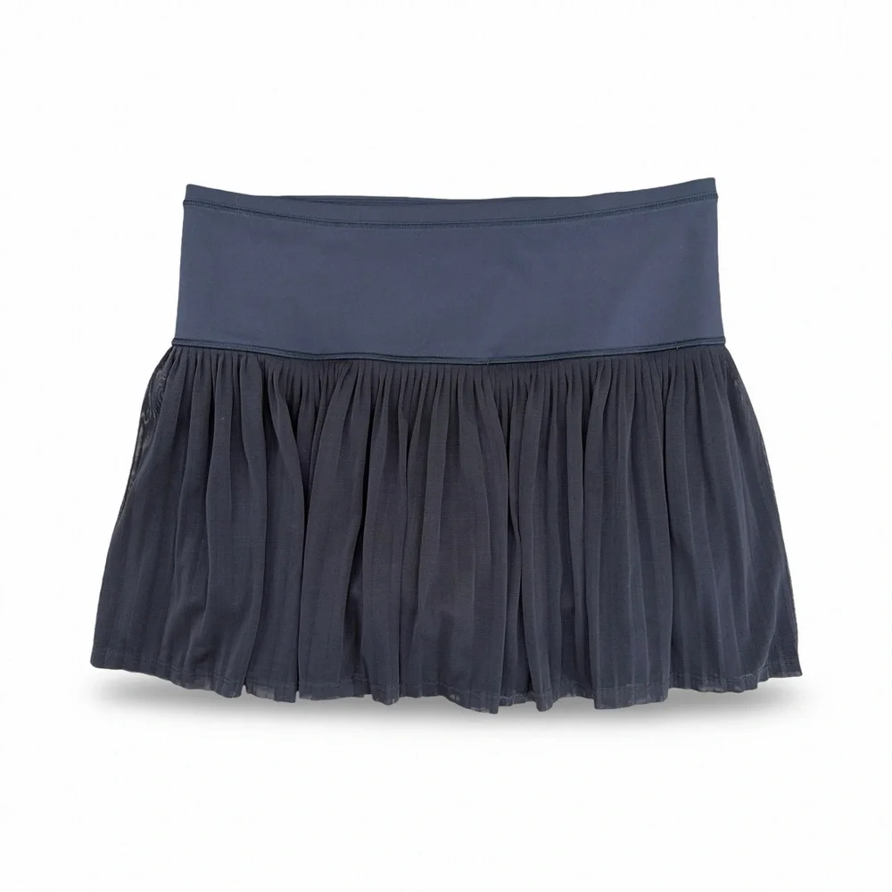 ATHLETA A-Game Mesh Pleated Skort 13.5” Black Size Medium